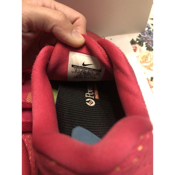 Nike Air Max Pink Yellow Running US Shoes 2014 Size 9. - With Orthotic Inserts - Picture 8 of 8